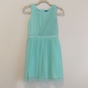 Sweet teal & sparkly girls dress